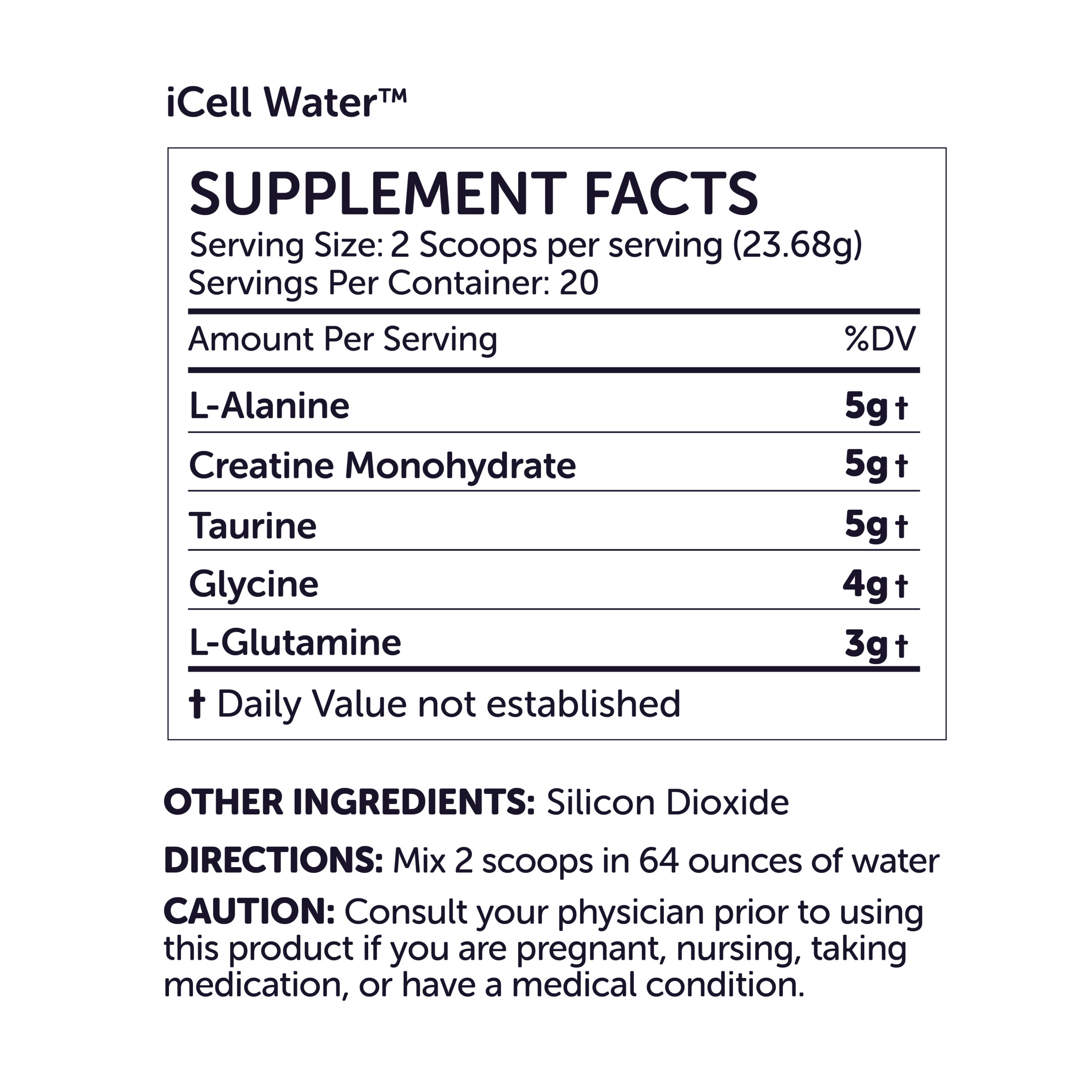 New iCell Tub Supplement Facts
