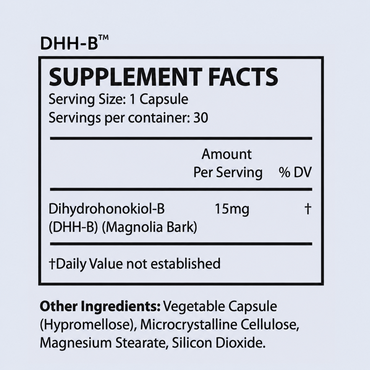 DHH-B Supplement Facts 30ct